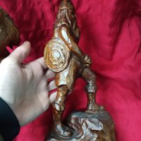 2 Дървени фигури на воини, снимка 6 - Антикварни и старинни предмети - 43988783
