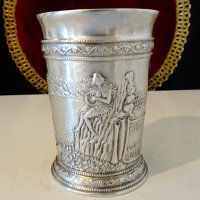 Халба,чаша от калай с картина за Лорелай и Лодкаря. , снимка 4 - Антикварни и старинни предмети - 44116228