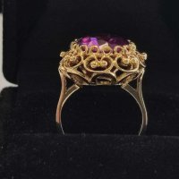 Златен пръстен с  Аметист-7,06гр/14кр, снимка 6 - Пръстени - 43671099