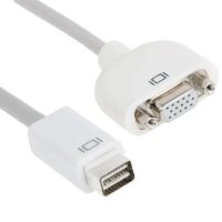 ANIMABG Преходник Mini DVI към VGA адаптер за връзка на Mac PC компютър MacBook Laptop лаптоп с мони, снимка 4 - Кабели и адаптери - 44077030