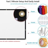 16:9 Anti Light 100" 220х124см Сгъваем Преносим 3D HD Прожекционен Екран 160° Ъгъл Проекторно Платно, снимка 6 - Плейъри, домашно кино, прожектори - 39509854