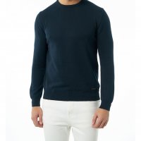 Памучен мъжки пуловер в тъмносиньо марка Jimmy Sanders - XL, снимка 1 - Блузи с дълъг ръкав и пуловери - 27248910