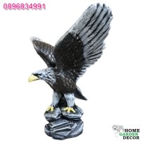 Орел статуя от бетон градинска фигура в черен цвят, снимка 1 - Градински мебели, декорация  - 40697606