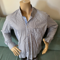 "Frant" / "Франт" – нова стилна раирана мъжка риза, с дълъг ръкав, XL, блуза, топ, мъжки ризи, снимка 9 - Ризи - 44882401
