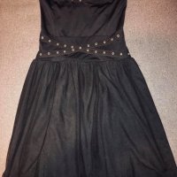 Стилна черна рокля S размер, снимка 1 - Рокли - 26907788