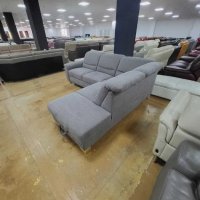 Сив ъглов диван от плат с функция сън и ракла "PP - LA20014", снимка 2 - Дивани и мека мебел - 39964994
