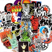Водоустойчиви стикери 50/100 бр. Rock,Metal,Bands,Punk/Рок,Метал,Банди, снимка 1 - Аксесоари и консумативи - 33196236