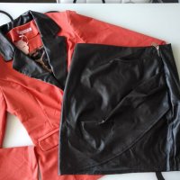 Дамски комплект сако и кожена пола S размер, снимка 2 - Комплекти - 38040334