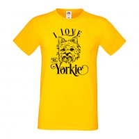 Мъжка тениска I Love My Yorkie Dog,Куче, животно,подарък,изненада, снимка 8 - Тениски - 36935819