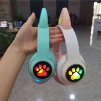 Детски Безжични Слушалки с котешки уши , LED светещи ,Различни цветове , снимка 4 - Bluetooth слушалки - 43800423