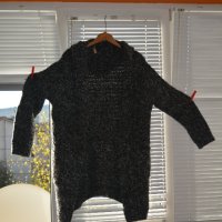 Дълга есенна жилетка, машинно плетена в черно и бяло, снимка 2 - Жилетки - 43018769