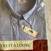 Мъжка риза Fruit of the Loom, тип Oxford, голям, размер, дълъг и къс ръкав, светлосин цвят, маркова , снимка 5 - Ризи - 38568384