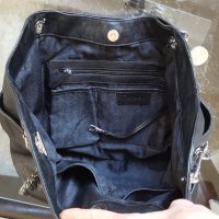 Michael Kors естествена кожа черна чанта , снимка 6 - Чанти - 38165382