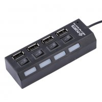 USB хъб, USB 2.0, 7 Порта, Черен , снимка 3 - Кабели и адаптери - 34601870