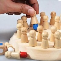 Класически дървен мемори шах Логически шах за памет и забавление Memory chess, снимка 11 - Образователни игри - 43092748