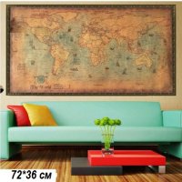 Световна Карта на света на морета постер картина за стена, снимка 1 - Други - 26668969