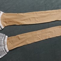 Поръчани -One Size нови телесни чорапи с ликра и бяла ластична лента, снимка 9 - Бельо - 43979413