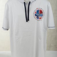 Бяла памучна мъжка спортна блуза Nebulus - 2XL, снимка 2 - Спортни дрехи, екипи - 43116557
