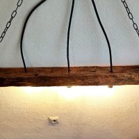 Дървен полилей тип Винтидж , снимка 11 - Лампи за таван - 43844829