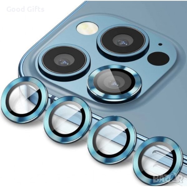 Цветен протектор за Камера iPhone 15 Pro Max, Sierra Син, снимка 1