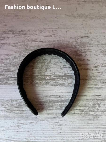 Черна кожена диадема нашита с мека вътрешна част 🖤, снимка 1