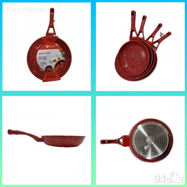 Тиган с керамично покритие, наличен в 4 размера: 18 см. 20 см. 22 см. и 24 см. , снимка 1