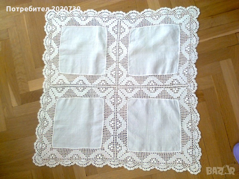 Каре-Мильо с ленена канаваца и бордюри на 1 кука с размери 65 см., снимка 1