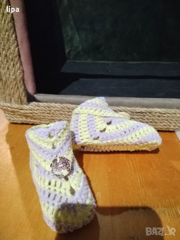 Бебешки терлички терлици ръчно плетени, снимка 1