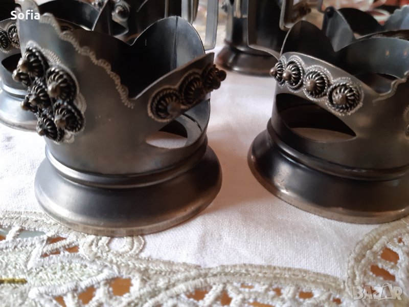 Ретро Колекция чаши / Подарък СССР филигрирани подстакани и чаши от 50те, снимка 1