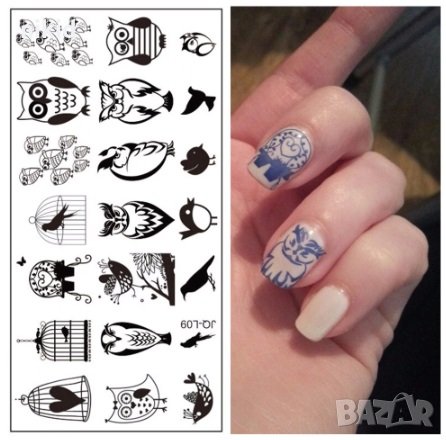 бухали декорации плочка / щампа шаблон за печат на нокти - Нова JQ L09, снимка 1