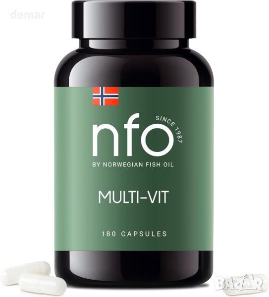 Норвежки мултивитамини NFO Multi-VIT Energy, 180 капсули, снимка 1