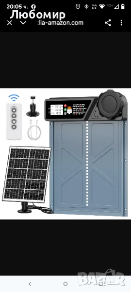 Автоматична врата за кокошарник с голям размер, захранвана от слънчева енергия - Автоматично , снимка 1