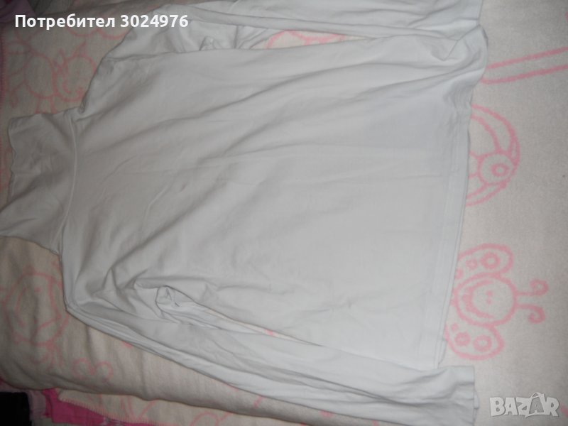 Дамска Блуза в бяло с поло razmer М Л, снимка 1