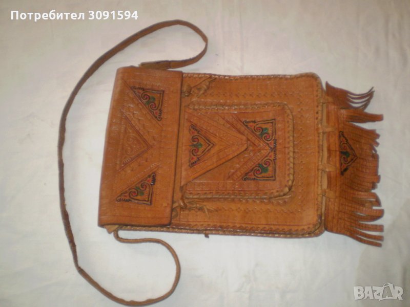 Ретро  дамска кожена чанта естествена кожа, снимка 1