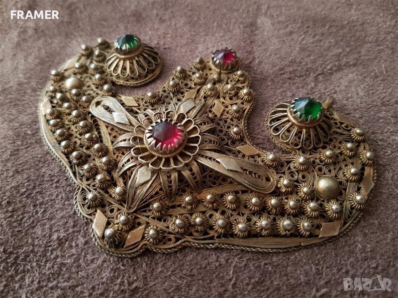 Възрожденски Сребърен КЮСТЕК МЕДАЛЬОН ФИЛИГРАН пафти, снимка 1