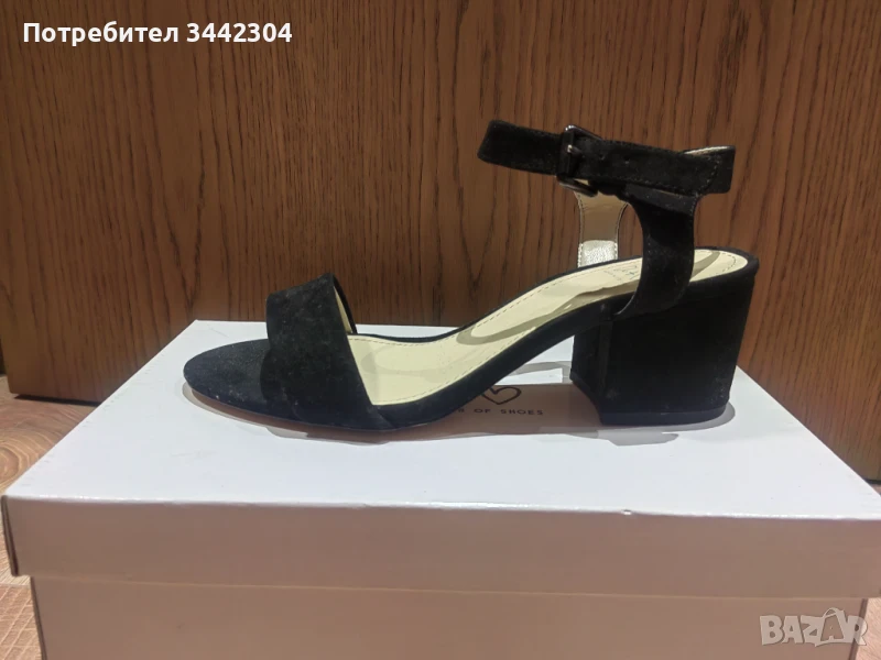 Черни сандали на токче, снимка 1