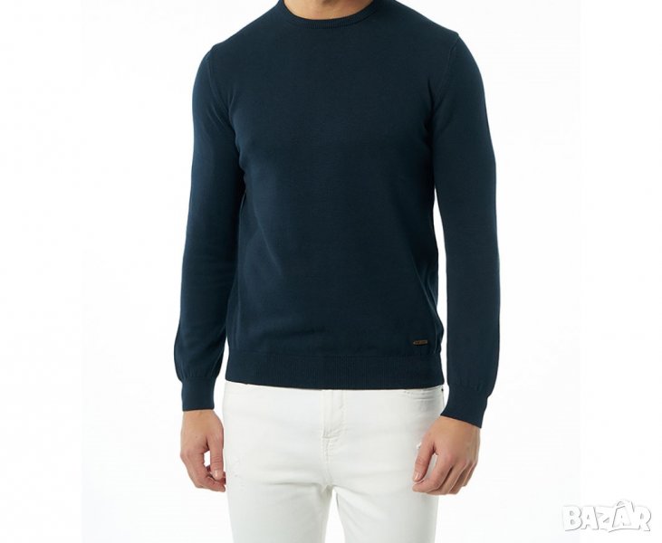 Памучен мъжки пуловер в тъмносиньо марка Jimmy Sanders - XL, снимка 1