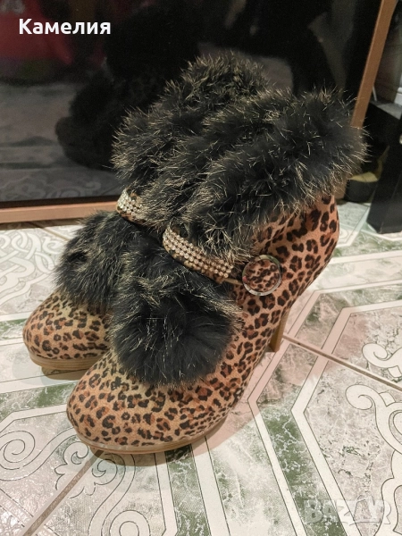 Обувки с естествен пух, снимка 1