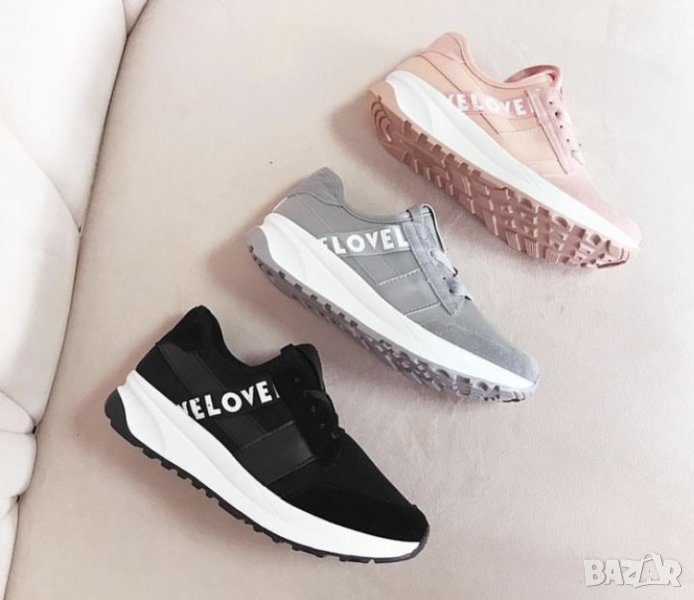 Дамски Спортни обувки, маратонки, ежедневни, розови и сиви;  37 38 39, снимка 1