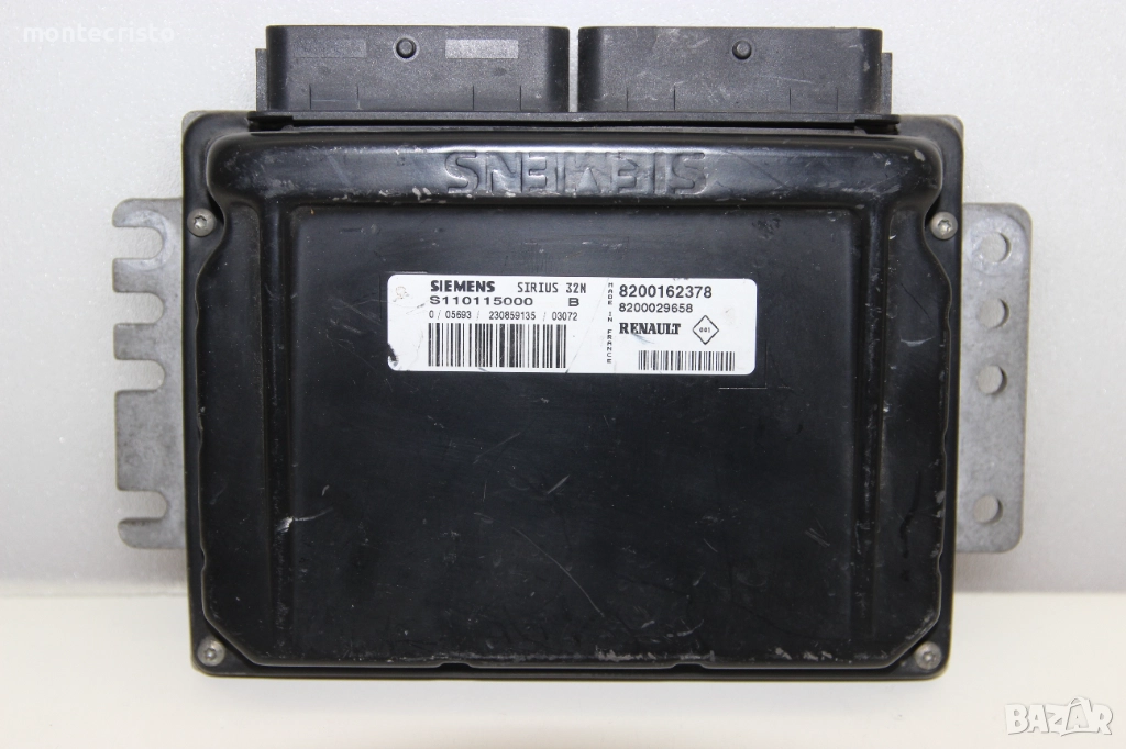 Моторен компютър Renault Clio II (1998-2005г.) 8200162378 / SIRIUS 32N / S110115000 B / 8200029658, снимка 1