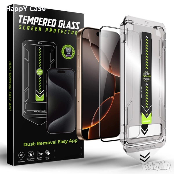 Apple iPhone 17 / Pro / Max / Air / TITAN GLASS Easy App Стъклен протектор с лесно поставяне, снимка 1