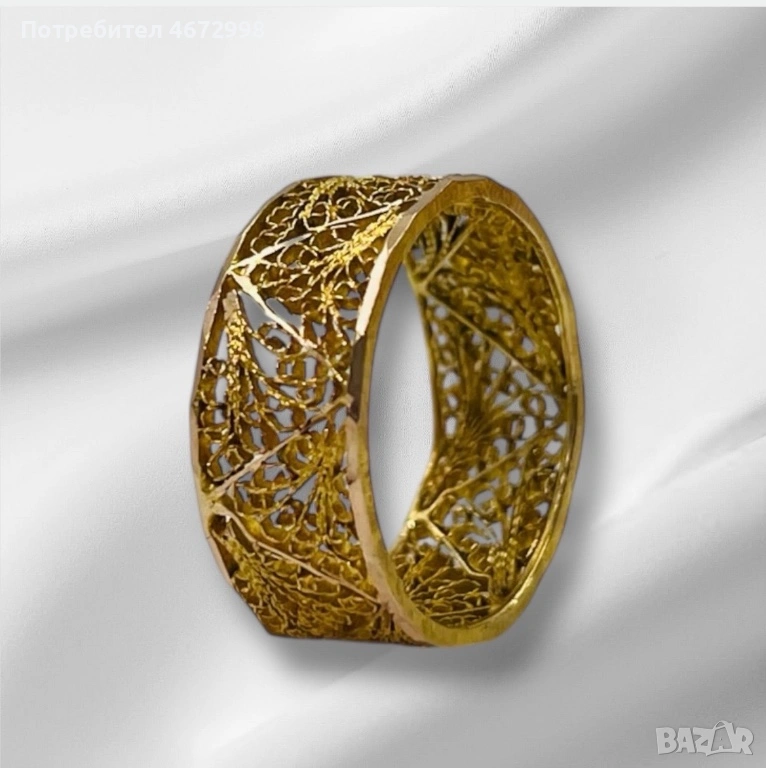 Филигран пръстен халка 14к , снимка 1