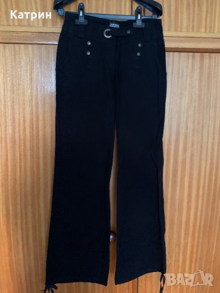 Черен кадифен панталон прав, снимка 1