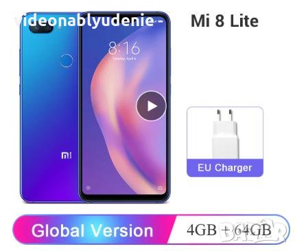 UltraHD Смартфон Xiaomi Mi 8 Lite 6.26" 4К IPS 4GB RAM 64GB ROM 8 Ядра Snapdragon 660 4G Aurora Blue, снимка 1