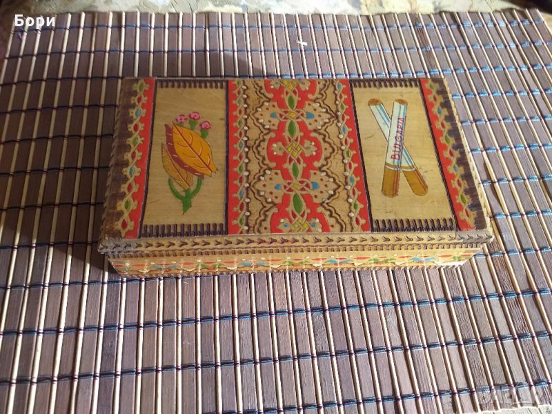 Дървена кутия за цигари  българска, снимка 1