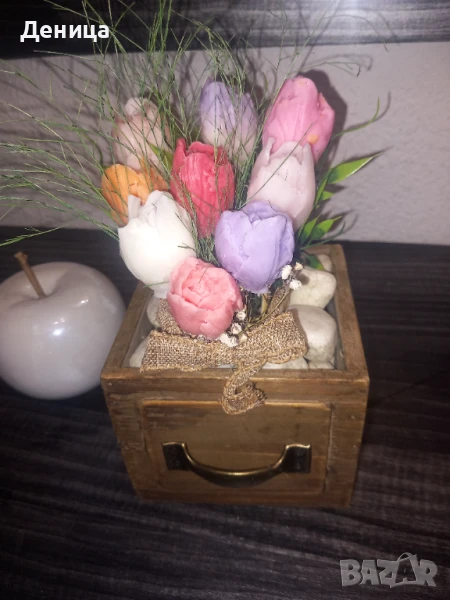 Декорация,свещ... ароматни восъчни лалета, снимка 1