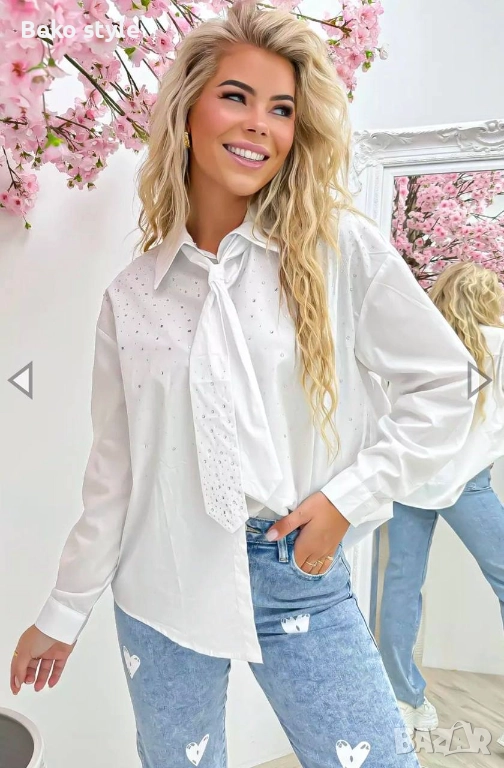 Бяла риза с вратовръзка , снимка 1