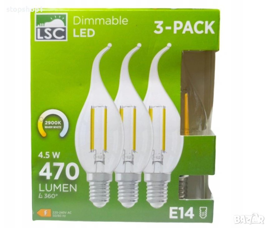 LSC Комплект от 3 E14 LED крушки 4.5W 470 лумена, снимка 1