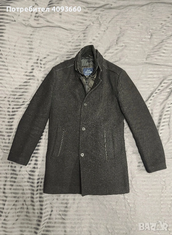 Черно палто Teodor (мъжко), снимка 1