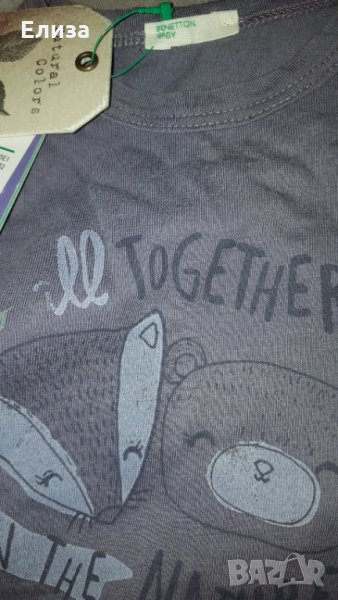 Бебешка блуза Benetton с етикет. Био памук, снимка 1
